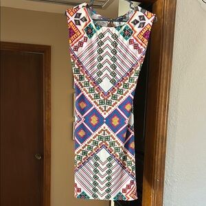 Colorful Geometric Pattern Dress